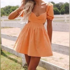 Mable Orange Backless Dress